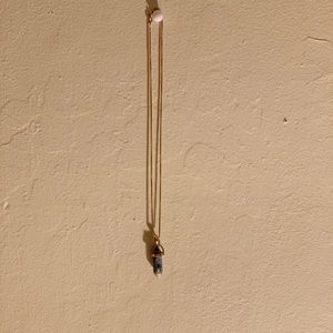 Blue crystal necklace w/ gold chain LABOR DAY SALE